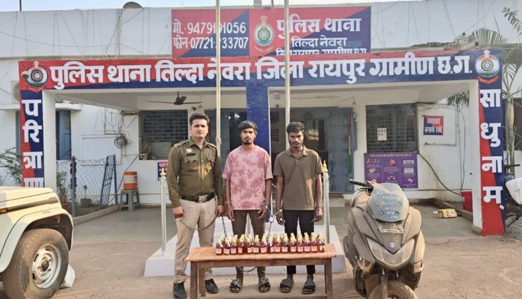 ऑपरेशन ‘निश्चय’ का असर: बिना नंबर स्कूटी से 60 पौवा शराब की तस्करी, दो युवक चढ़े पुलिस के हत्थे